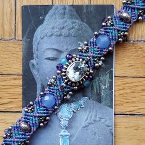 Isha Elafi bracelet, sterling, gorgeous blue topaz